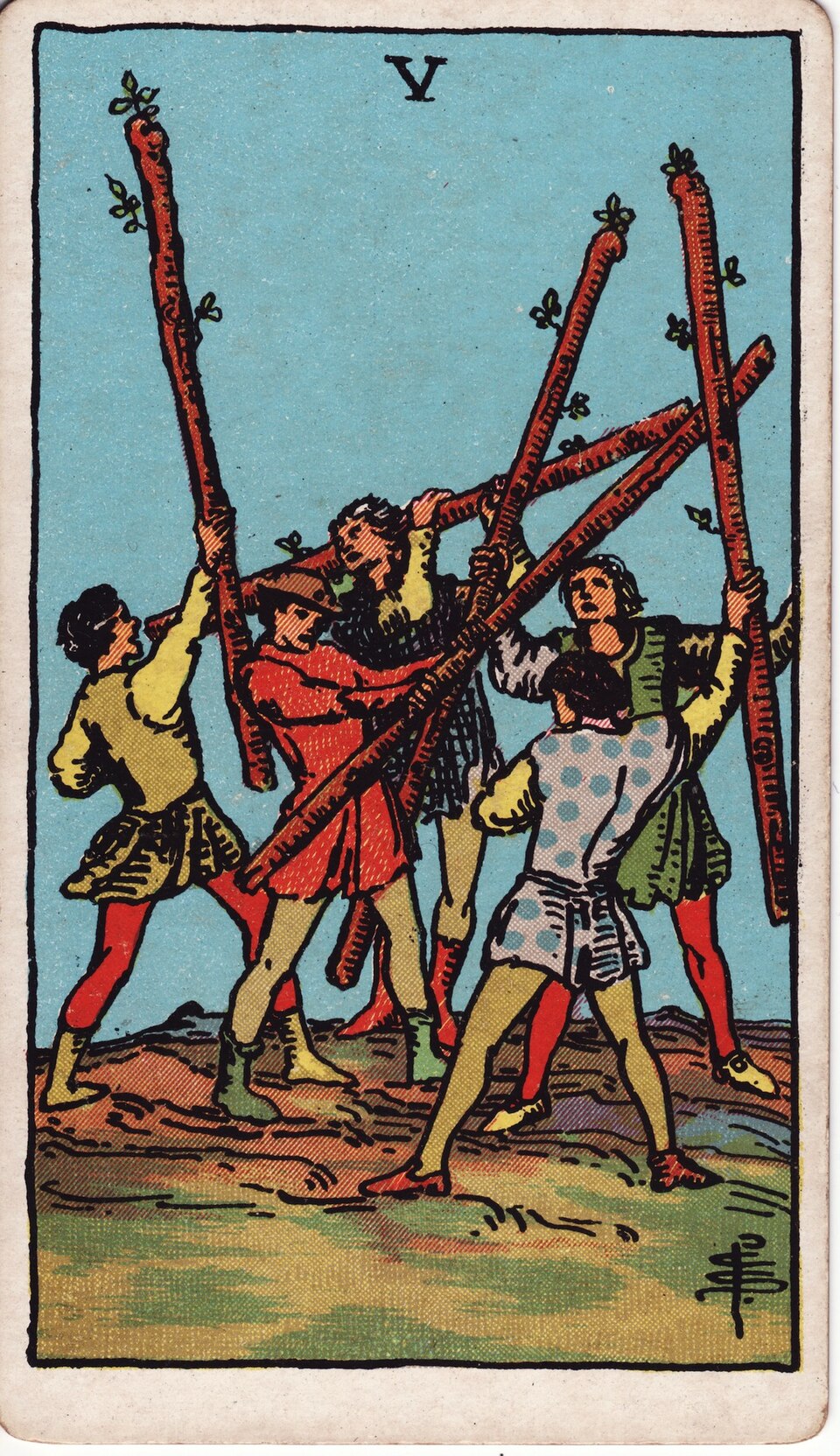 Lá bài Tarot Five of Wands