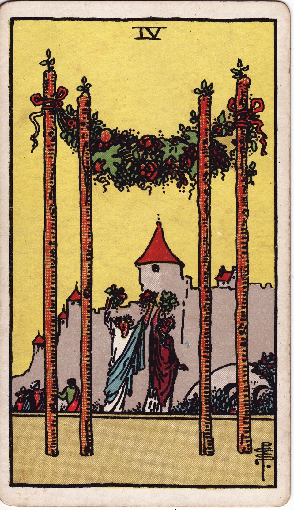 Lá bài Tarot Four of Wands