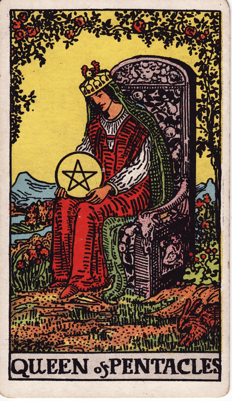 Lá bài Tarot Queen of Pentacles
